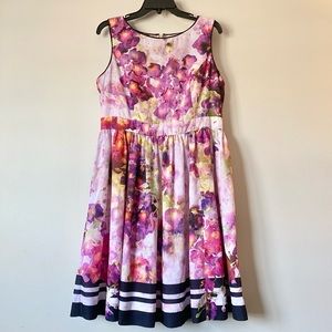 Floral A-Line Dress, Size 14, Liz Claiborne
